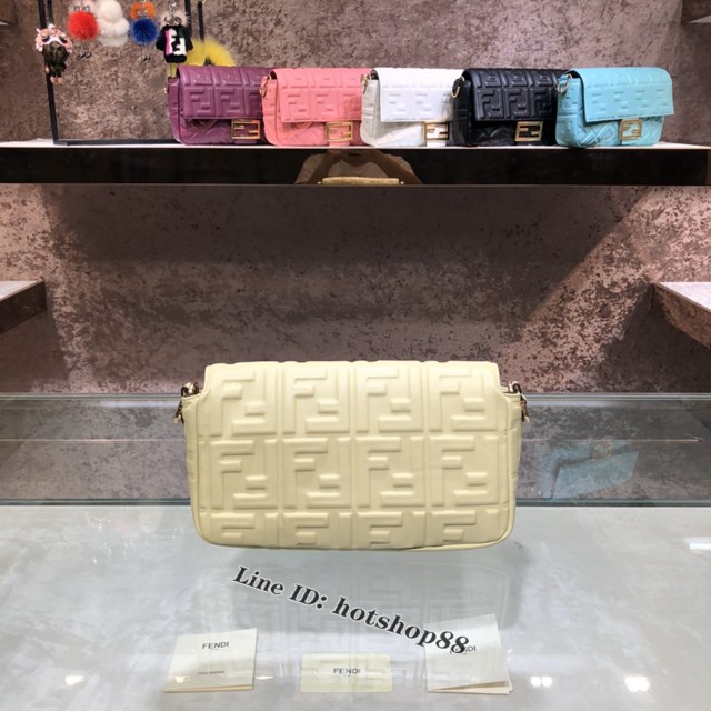 FENDI精品女包 芬迪BAGUETTE中號羊皮手袋 Fendi 0191M迷你肩背斜挎包 fdzg2532